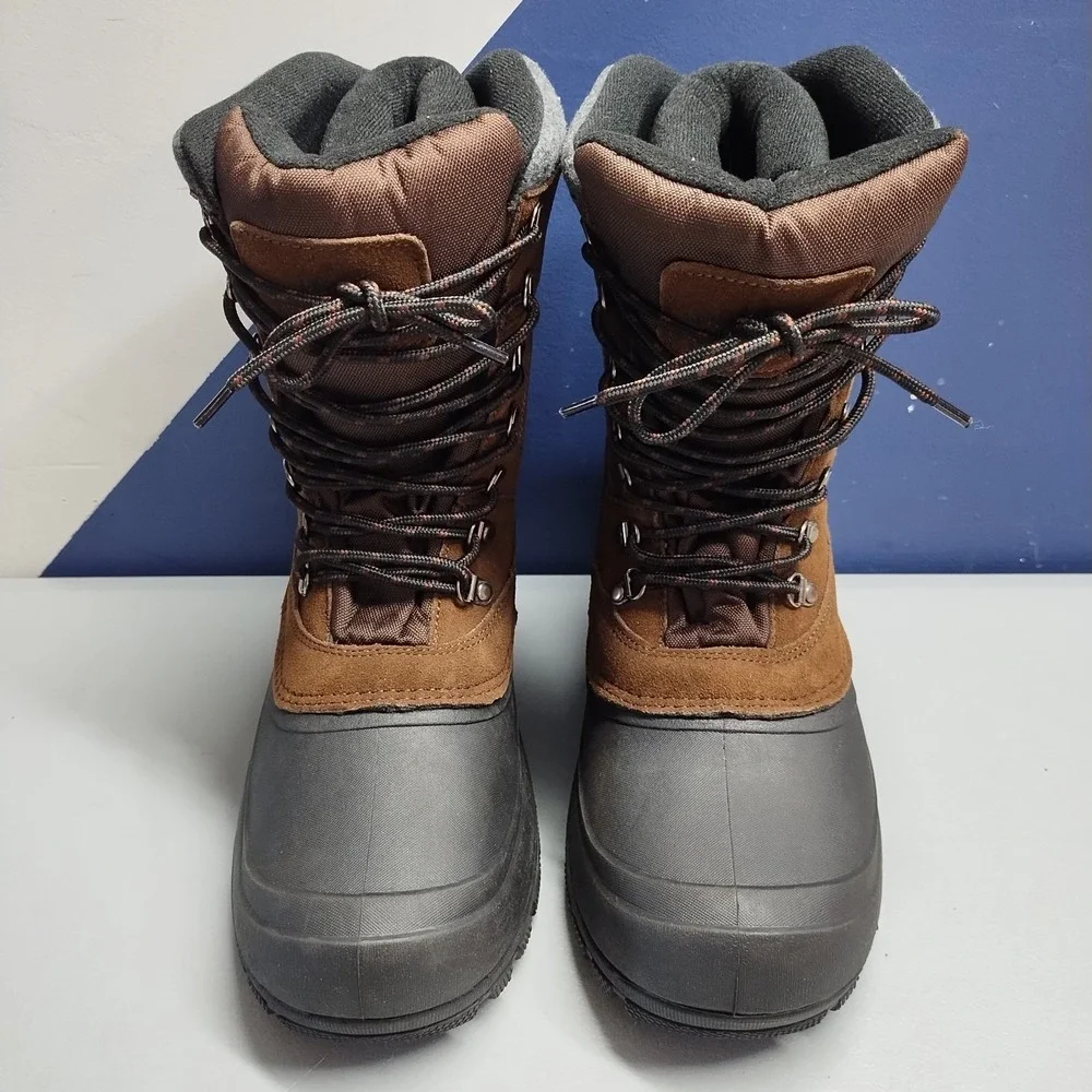 Northeast Outfitters Pac Winter Boots Mens 8 Brown Black Leather Water Resistant